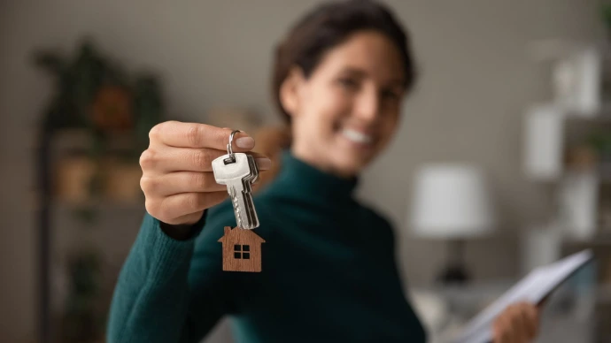 Woman with keys