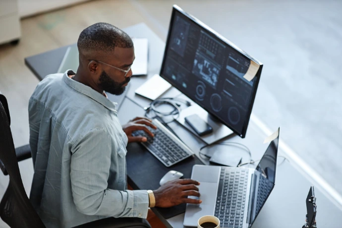 Man on computer